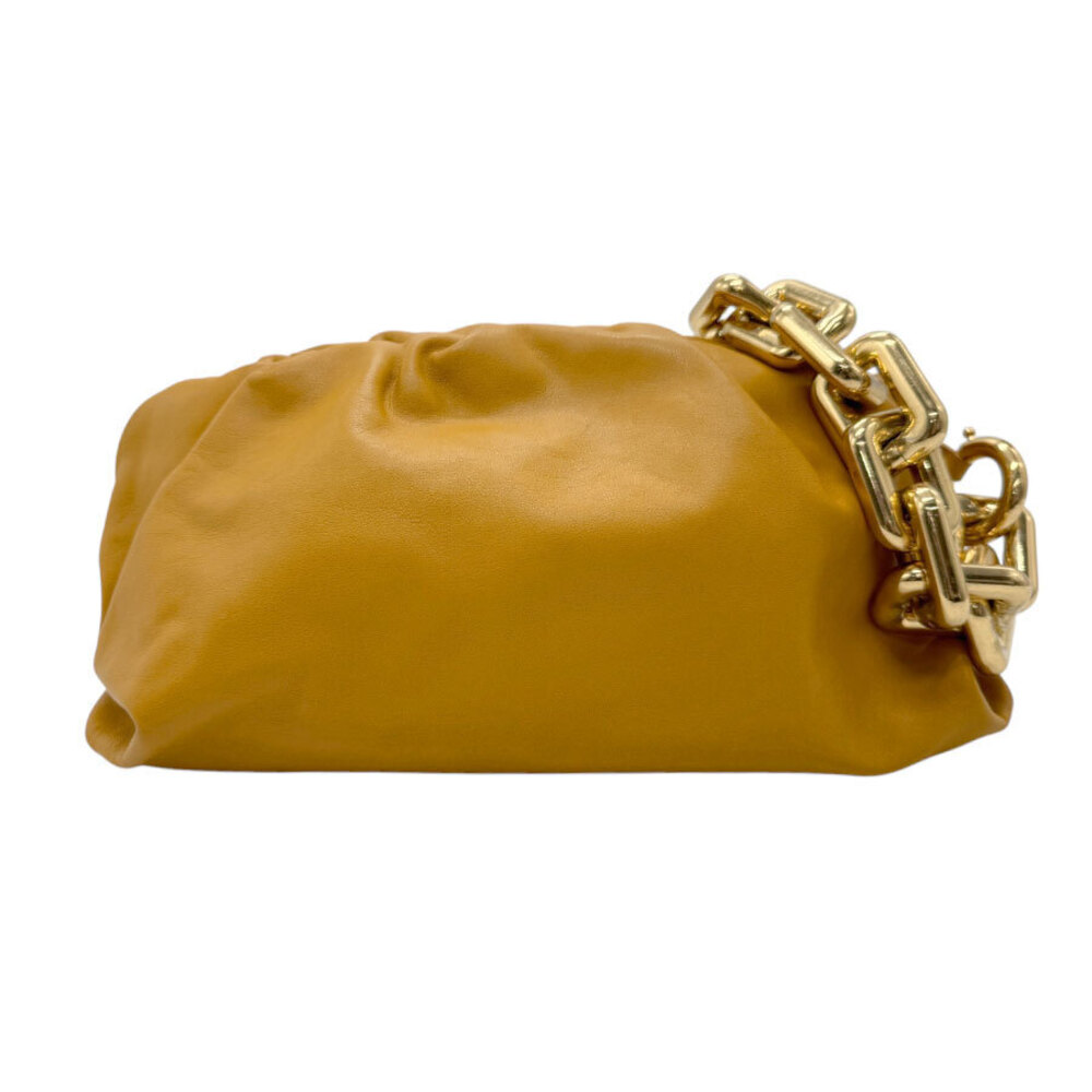 Bottega Veneta The Chain Pouch Shoulder Bag Leather Metal Brown Gold